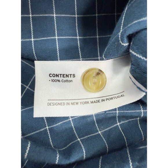 Best Made Co Mens Shirt Long Sleeve Size Medium Plaid Blue Cotton Elbow Patches - Picture 9 of 12